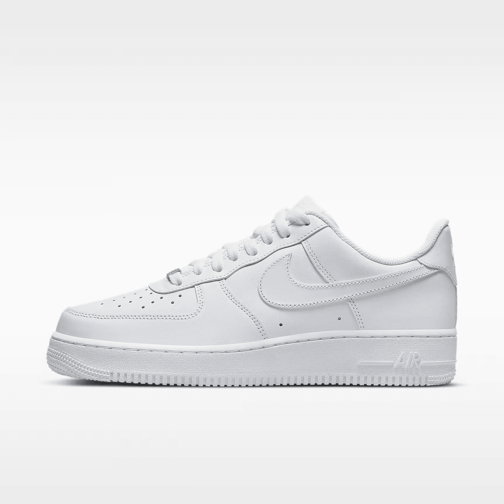 Side profile of the Nike Air Force 1 '07 showing the midsole
