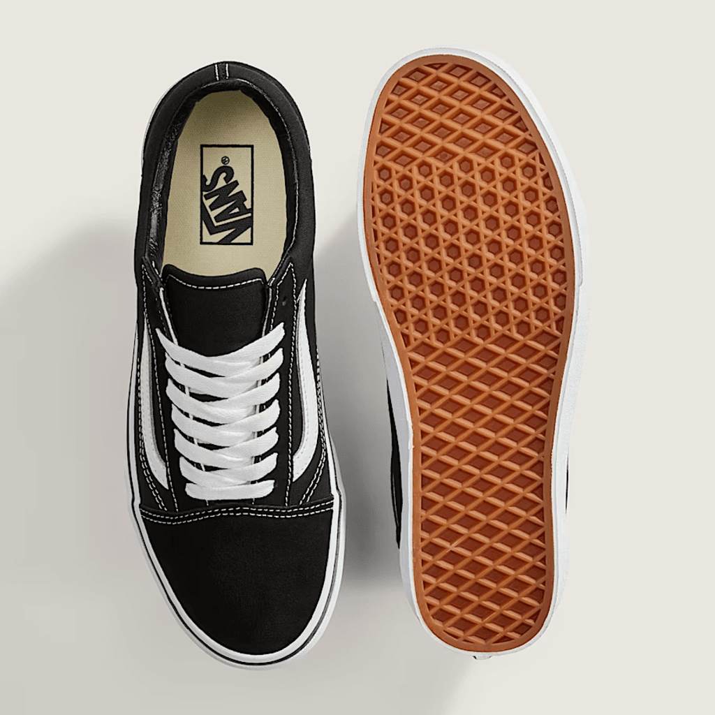 Top-down view of the Vans Old Skool laces